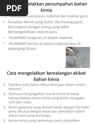 Cara Mengelakkan Pertumpahan Bahan Kimia Pdf