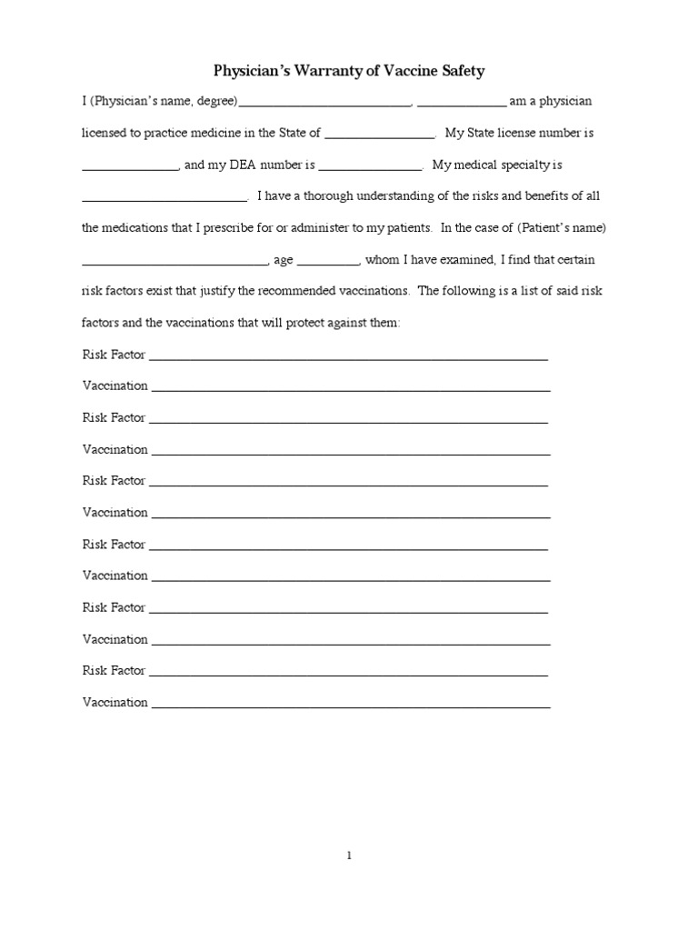 Swine Flu Vaccine Physician Declaration | PDF | Hepatitis | Hepatitis B