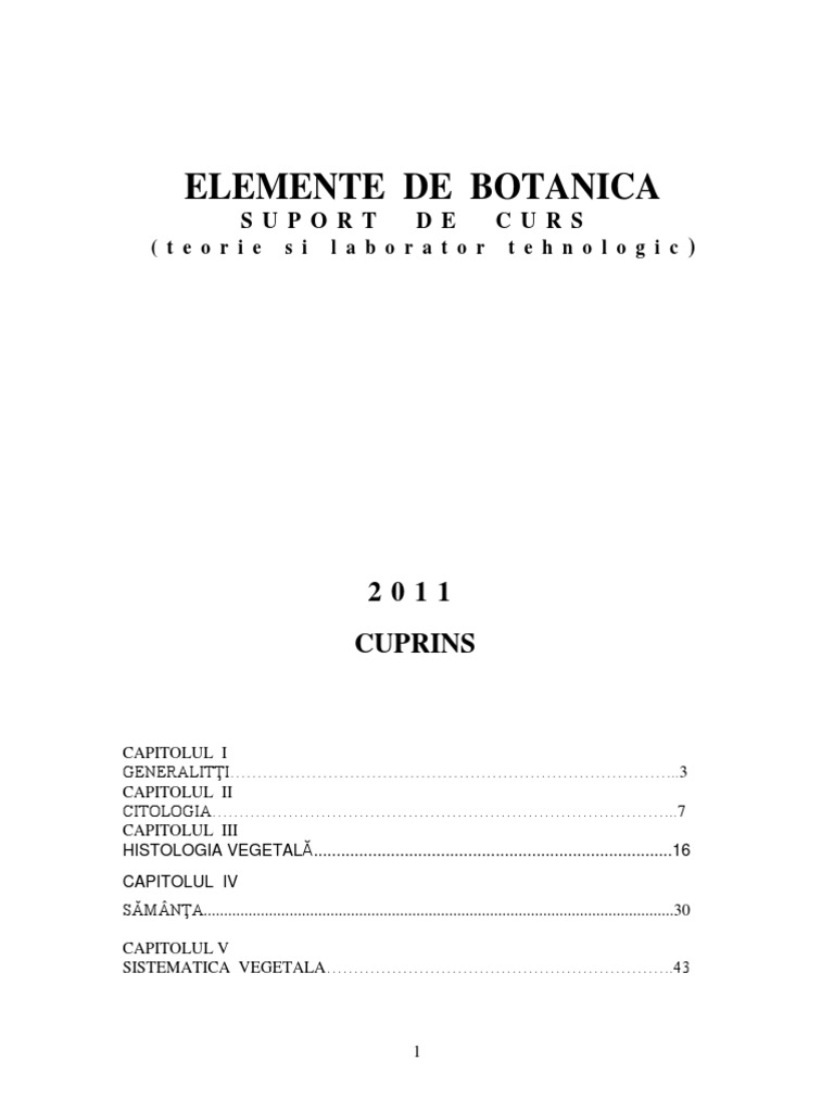 Elemente de Botanica | PDF