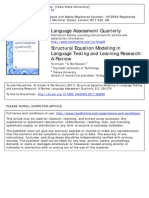 Structural Equation Modeling in Language Testing and Learning Research - A Review
