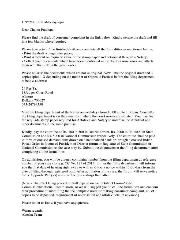 Consumer Complaint Filing Instructions | PDF | Finance & Money ...