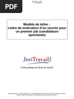 Lettre Motivation Dun Ouvrier Pour Premier Job Candidature Spontanee