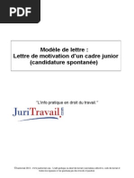 Lettre Motivation Dun Cadre Junior Candidature Spontanee