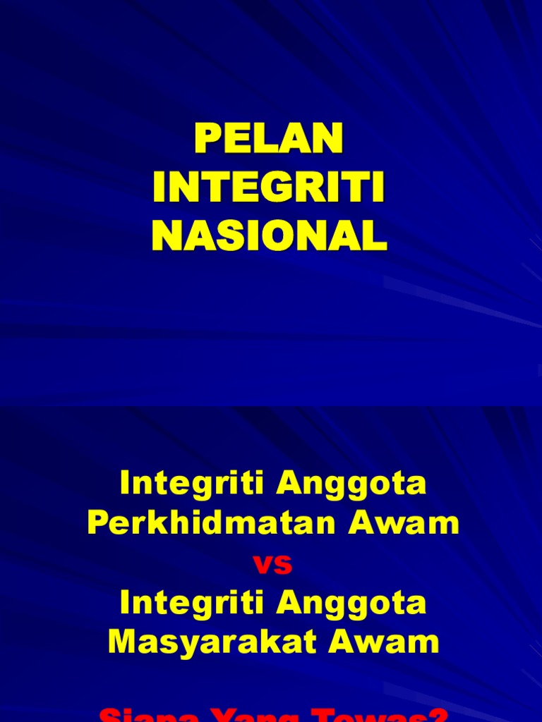 Pelan Integriti Nasional | PDF