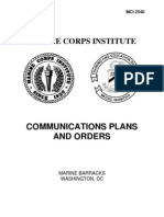 Communications Plans and Orders