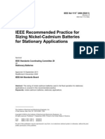 IEEE Recommended Practice For Sizing Nickel-Cadmium Batteries For Stationary Applications