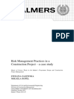 Risk Management Practices in a Construction Project – a case study