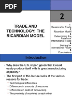 Trade and Technology: The Ricardian Model