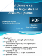 Anglicismele Ca Provocare Lingvistică În Discursul Public