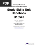 Study Skills Unit Handbook U15547: University of Portsmouth Portsmouth Centre For Enterprise