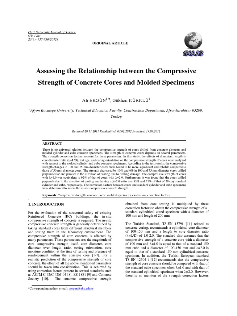 Assessing The Relationship Between The Compressive Strength of Concrete ...