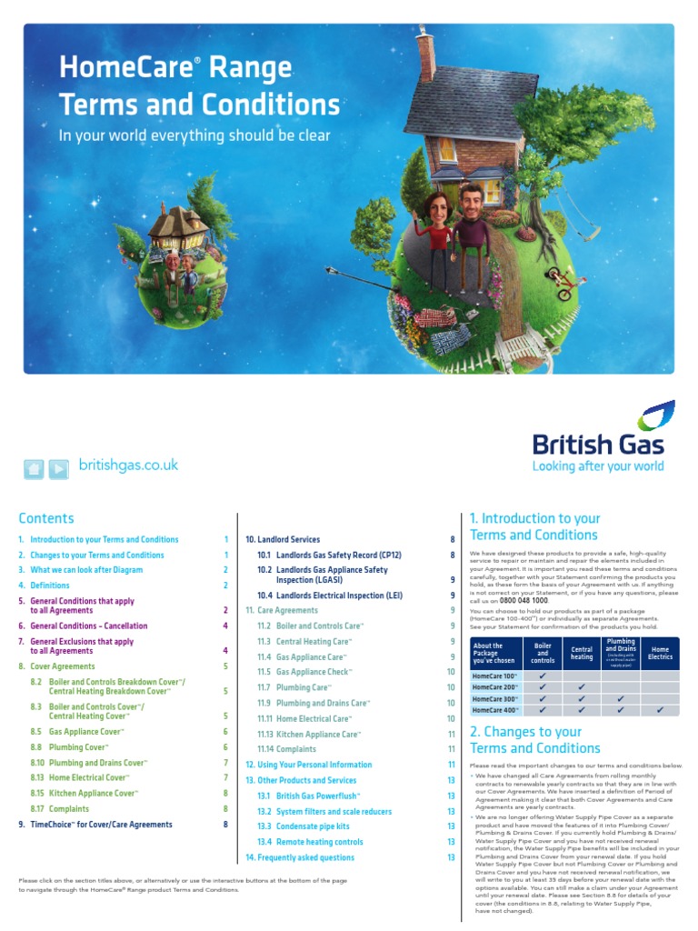 HomeCare Range Terms and Conditions | PDF | Payments | Plumbing