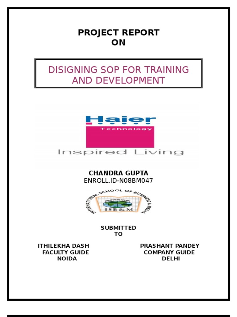 SOP for Training & Development at Haier | PDF | Employment | Business