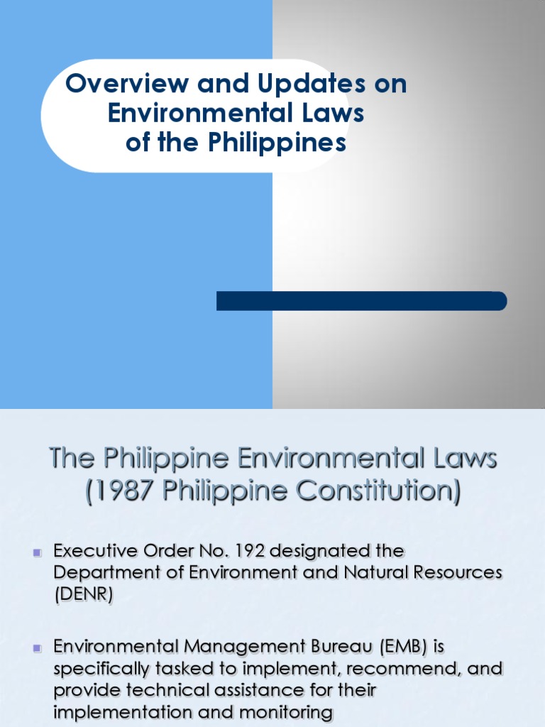 Lesson 1 Philippine Environmental Laws Waste Management Hazardous