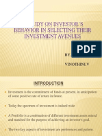 A Study On Investor'S Behavior in Selecting Their Investment Avenues