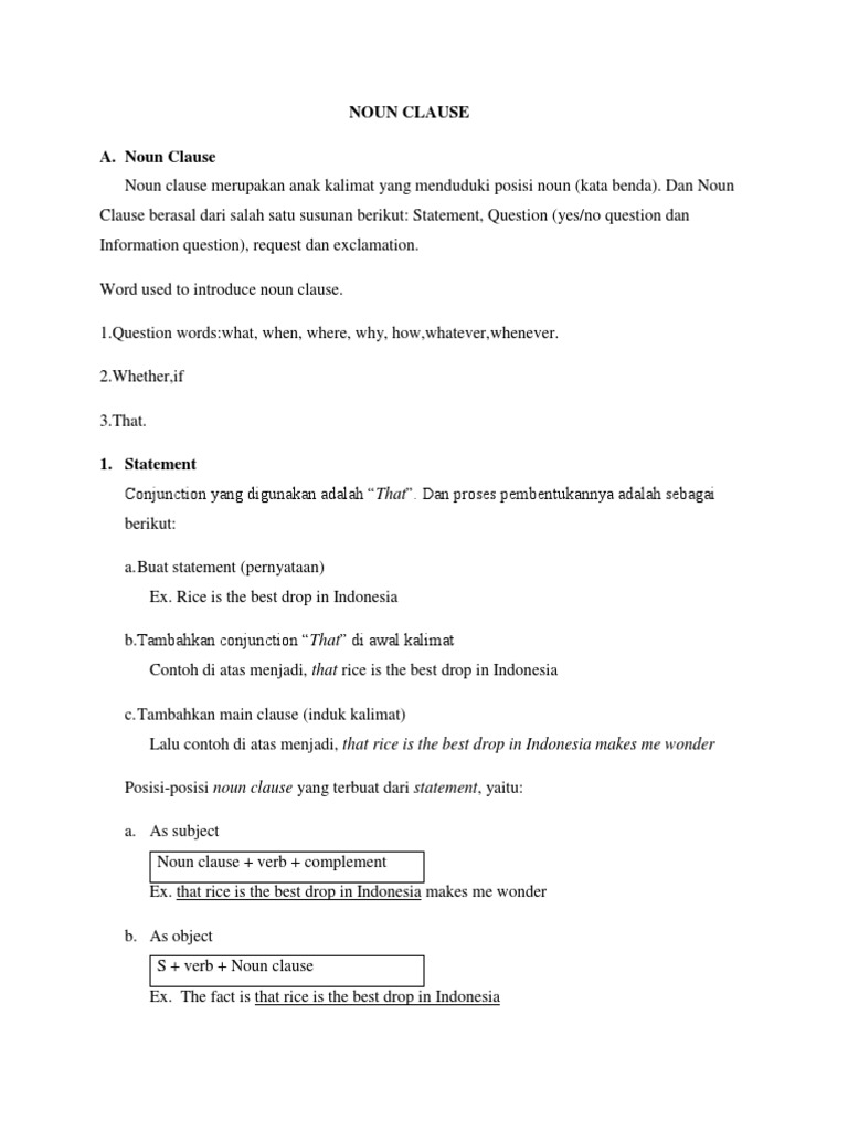 Makalah Noun Clause Verb Clause