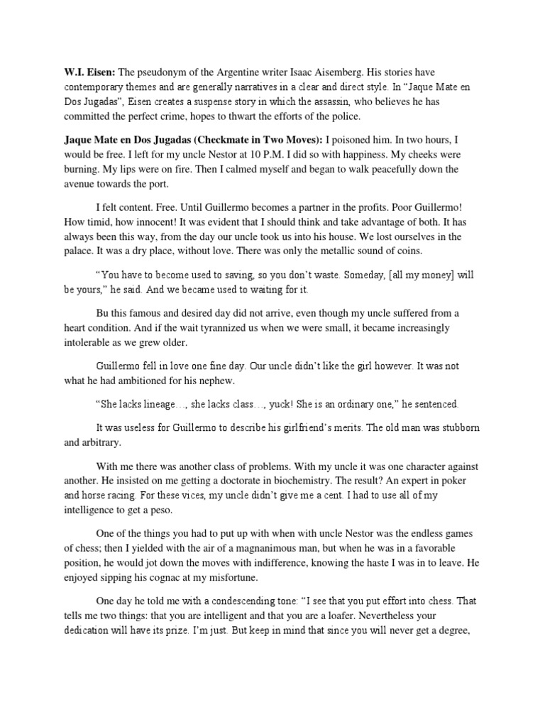 English Translation For Jaque Mate En Dos Jugadas Pdf