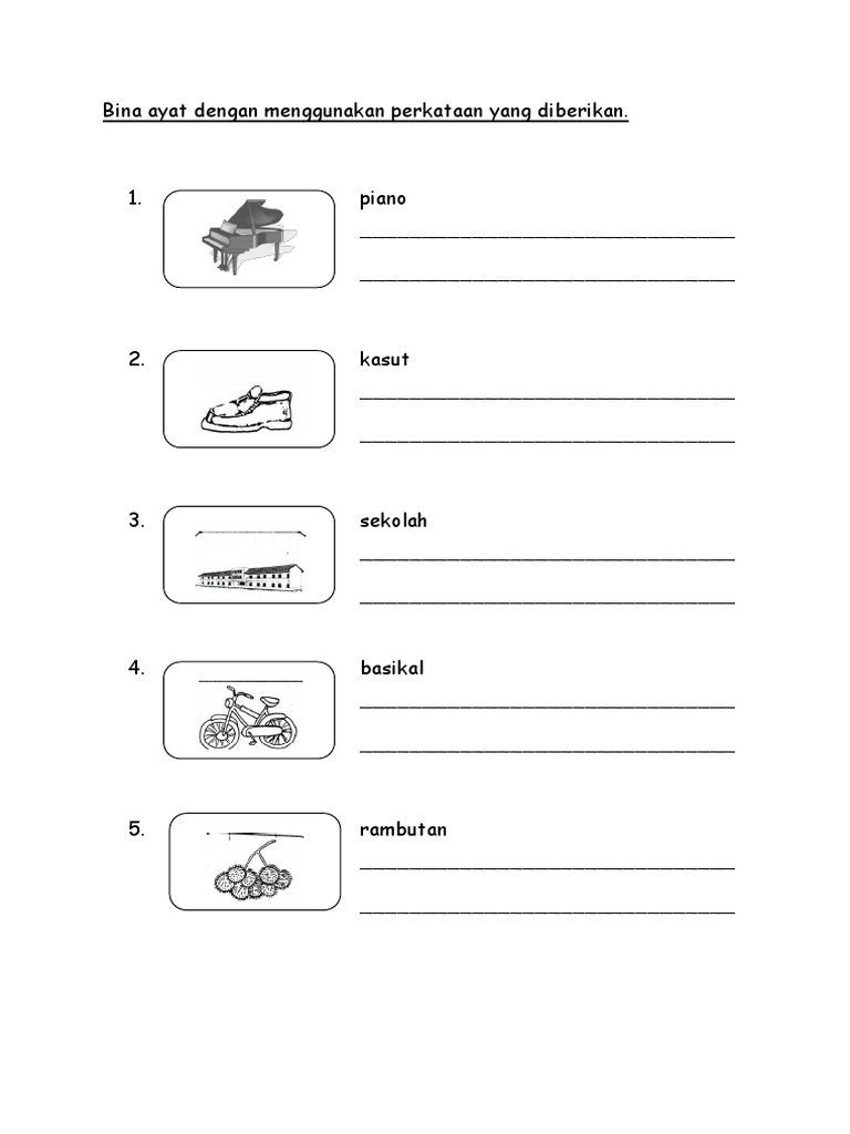 Bina Ayat Dengan Menggunakan Perkataan Yang Diberikan Pdf