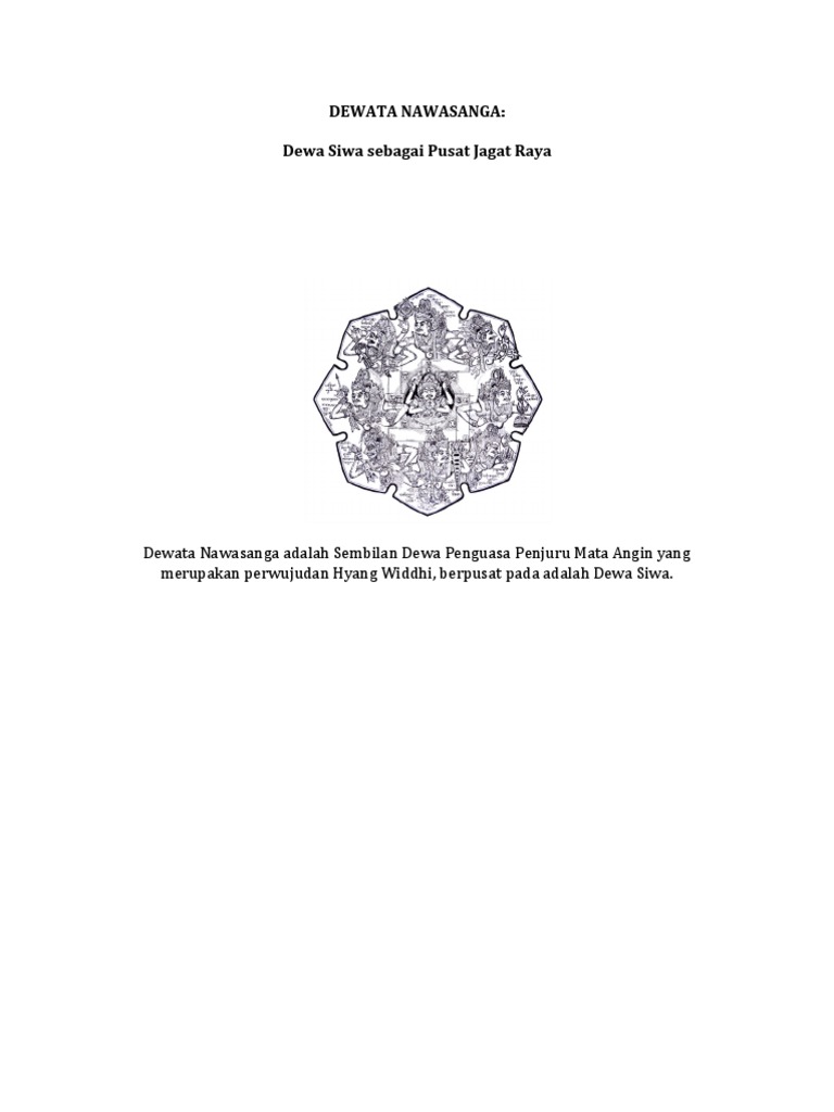 DEWATA NAWA SANGA - Dewa Siwa Sebagai Pusat Jagat Raya | PDF | Agama ...
