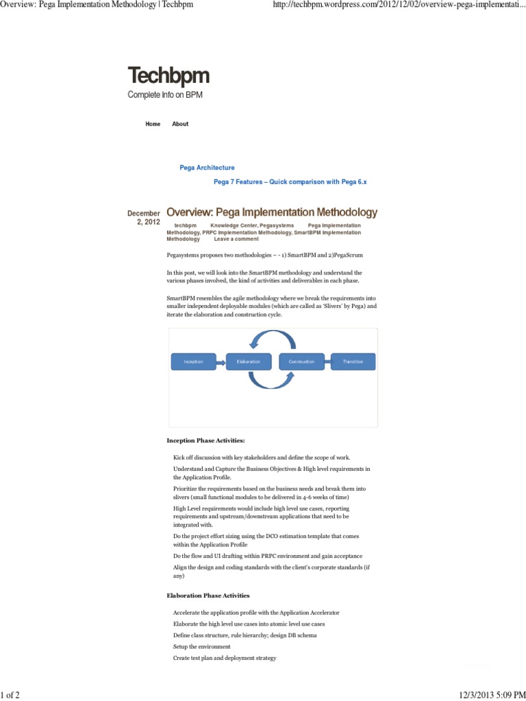 Overview - Pega Implementation Methodology - Techbpm | PDF | Use Case ...