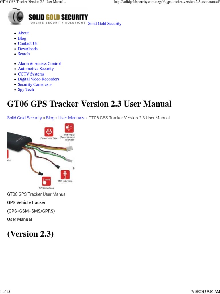 GT06 GPS Tracker Version 2 PDF Subscriber Identity Module Short