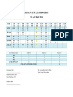 jadual kelas