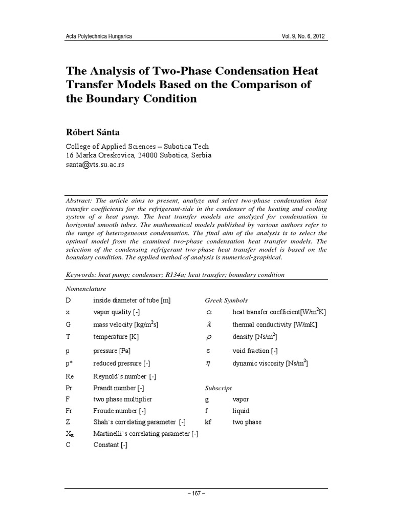 Two-Phase Condensation Heat Transfer Models | PDF | Heat Transfer ...
