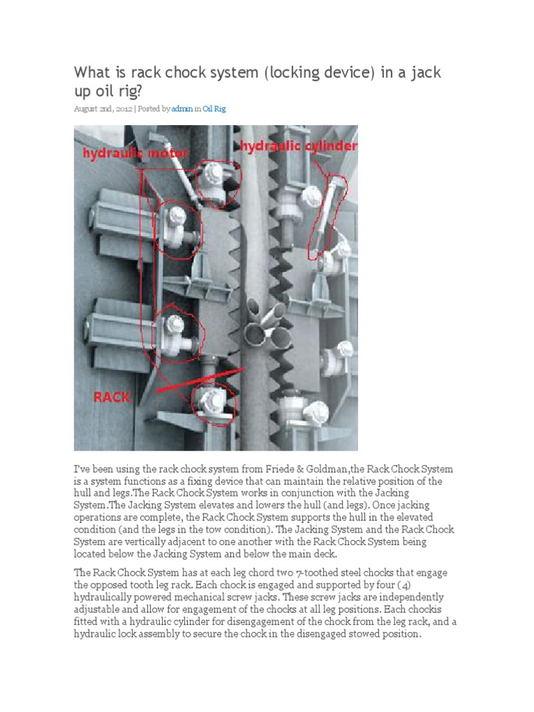 What Is Rack Chock System | PDF | Scada | Drilling Rig