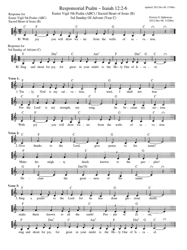 Responsorial Psalm ~ Isaiah 12-2-6 | Église apostolique assyrienne de l
