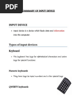 Summary of Input Devices 