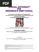 Download Special Autonomy for Indonesias West Papua Its Threat to Pluralism by Free West Papua SN19901684 doc pdf