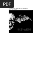 Avenged Sevenfold - Hail To The King Album Lyric