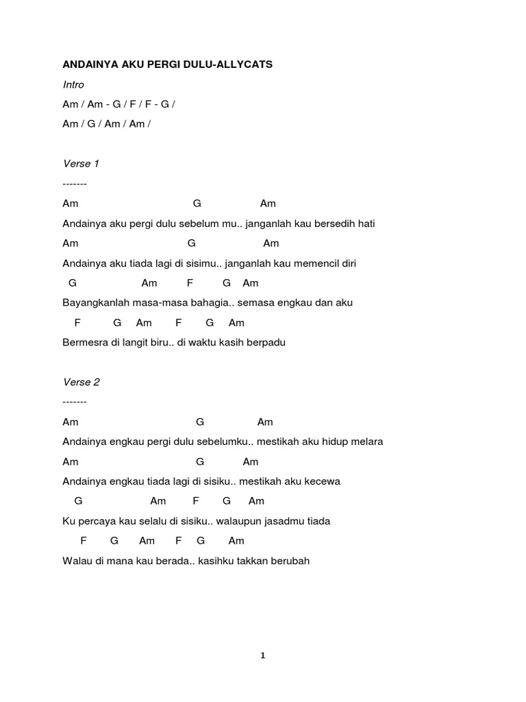 Andainya Aku Pergi Dulu Allycats Pdf