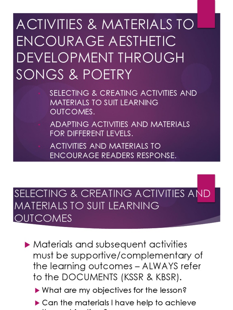 Aesthetic Development Activities Guide | PDF | Career & Growth
