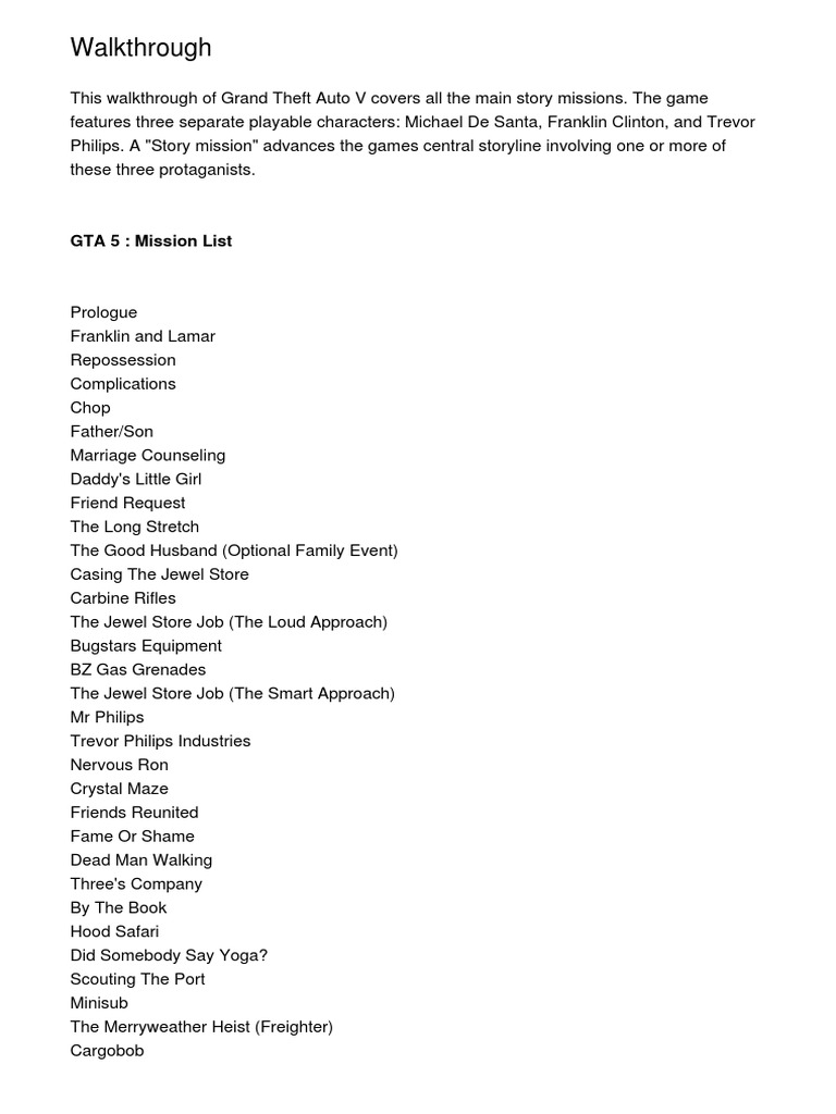 Walkthrough 20140112 193041 | PDF | Crime Thriller | Leisure