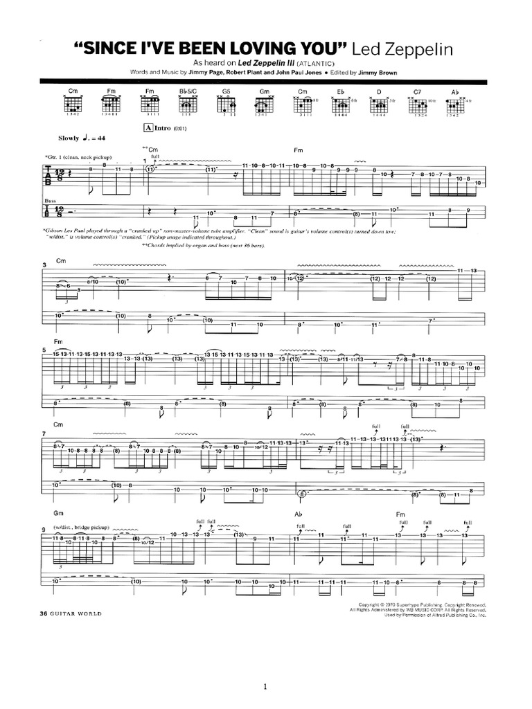 Since I'Ve Been Loving You - Led Zep | PDF