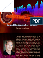 Sound Designer Profile- Lon Bender