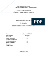Curriculum DR - Diplom. Consular IRIM An 2 Ciclul I 2013-2014