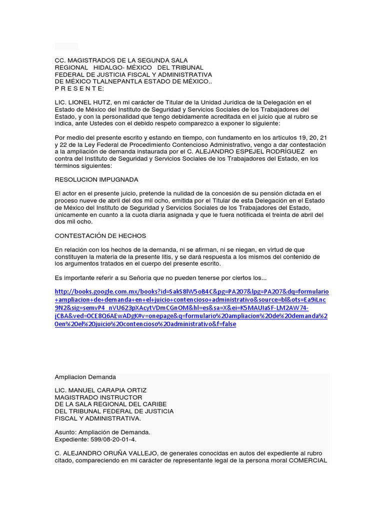 Ampliacion de Demanda | PDF | Caso de ley | Demanda judicial