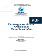 Integración Versus Inclusión