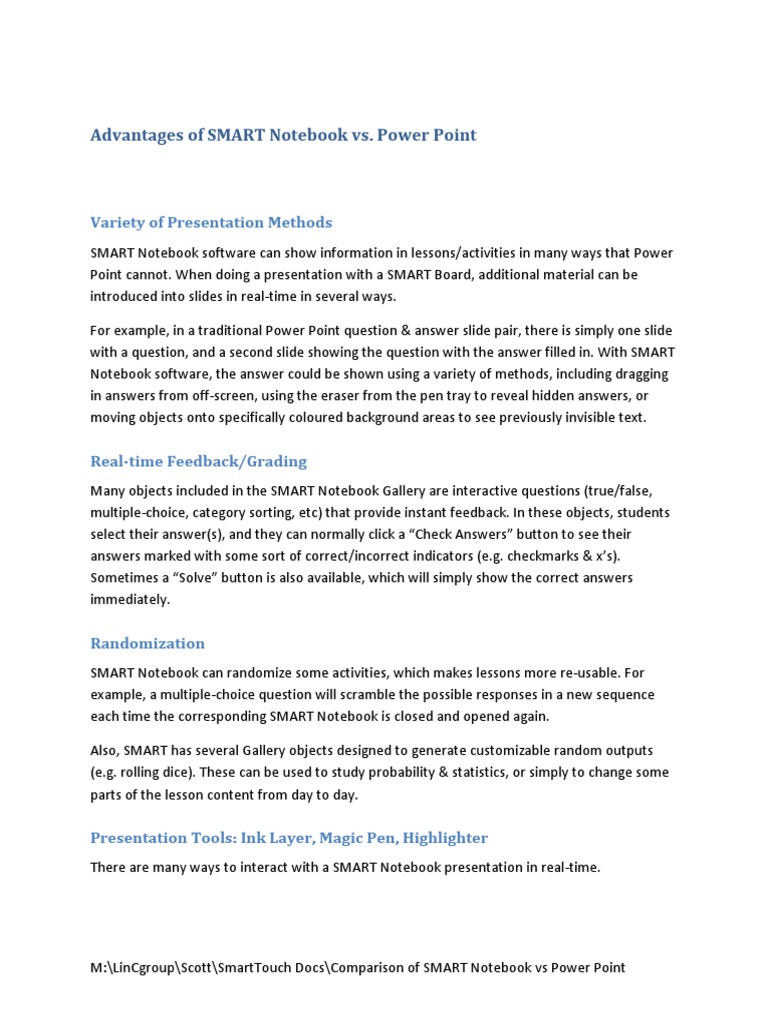 SMART Notebook vs. PowerPoint Benefits | PDF | Microsoft Power Point ...