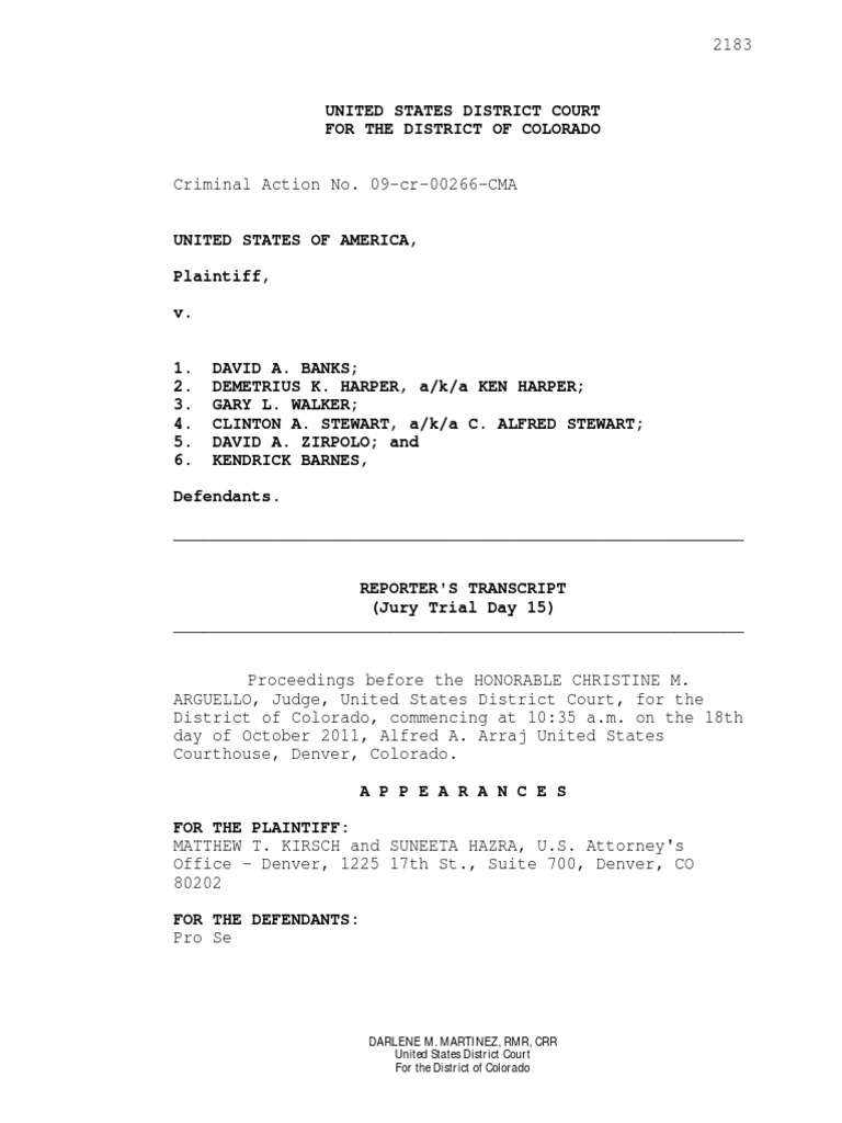 Transcripts - Week 3, 10-18-11 | Witness | Courtroom