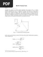 ME 575: Two-Bar Truss: B P H Stress T DH Ed T Buckling Stress B H