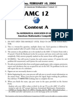 Contest A: 55 Annual American Mathematics Contest 12
