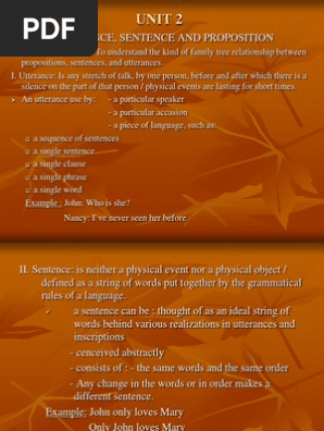 Utterance Sentence And Proposition Proposition Sentence Linguistics