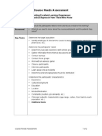 Course Needs Assessment: Providing Excellent Learning Experiences: A Practical Approach From Those Who Know