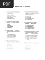 Practice Test G - Structure