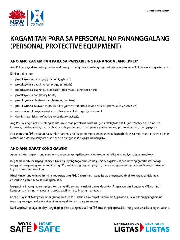 Personal Protective Equipment Filipino 2939