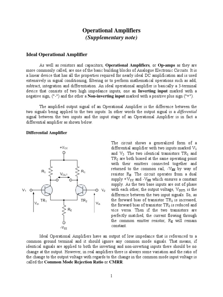 Understanding Operational Amplifiers | PDF | Operational Amplifier ...