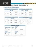 Modals of Ability: and : Can Could Be Able To